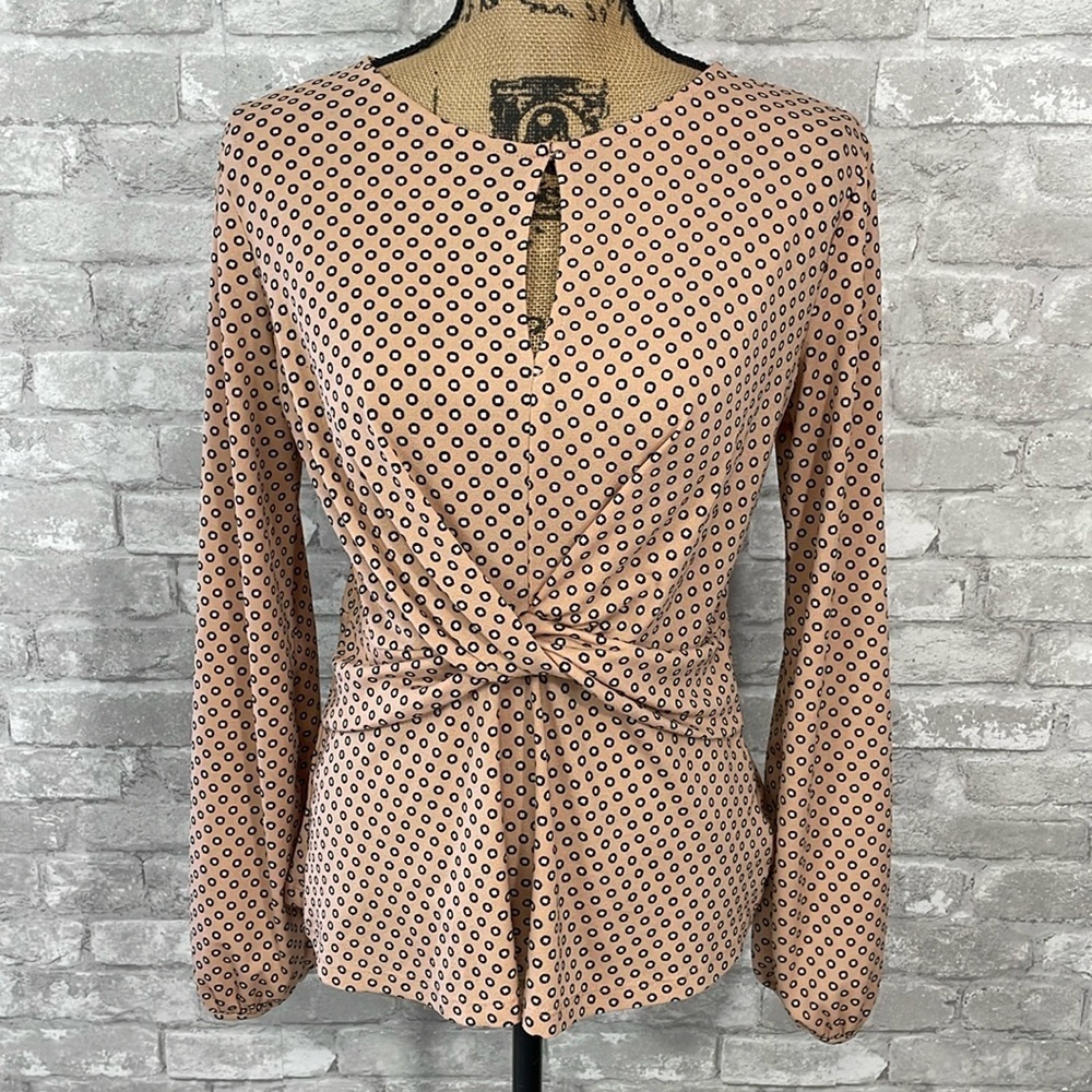 B’LEEV Crisscross Keyhole Blouse